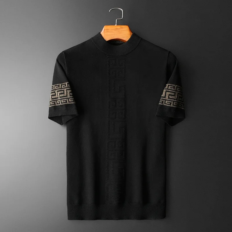 

Модный зимний вязаный свитер из смесовой шерсти с высоким воротником для мужчин, повседневный городской корейский стиль, молодежная одежда