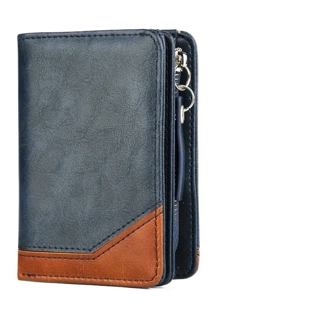 

Pu Leather Men Short Wallet Zipper Large Capacity Business Clutch Bag Multi Card Slot Coin Purse Men Card Holder Shopping