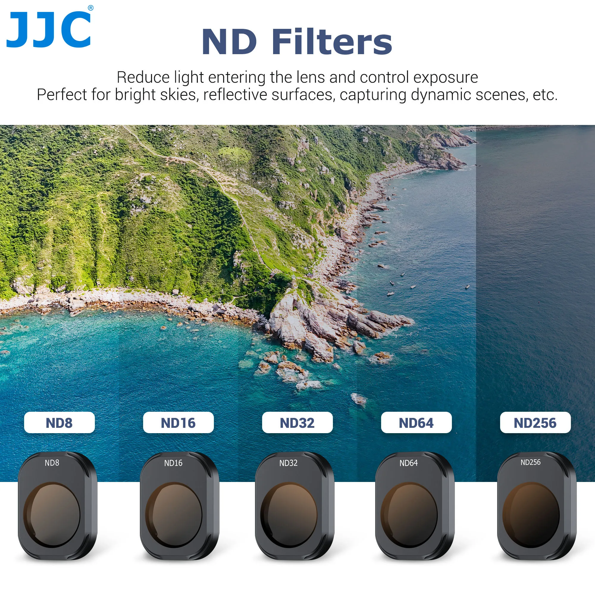 JJC Lens Filter for DJI Mini 4 Pro Optical Glass Lens CPL ND8/16/32/64/128/256/512 Filter Set Accessories