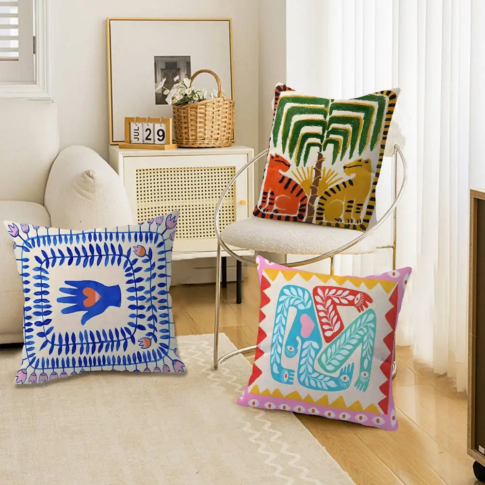 Ancient Egypt Abstract Colorful Tiger Lucky Dragon pillow cover sofa cushion cover home room decoration children gift