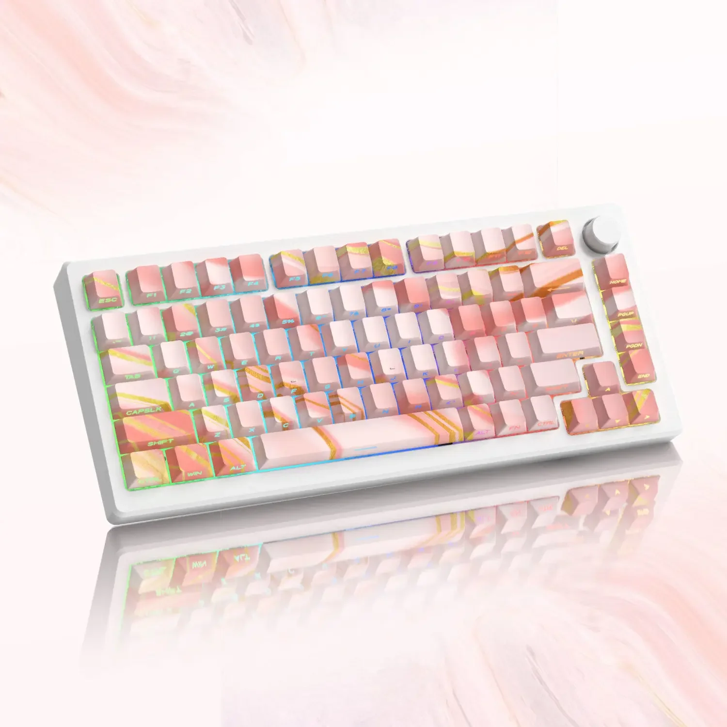 Bronzing watercolor side engraved transparent keycaps Original highly customized PBT thermal sublimation mechanical keyboard key