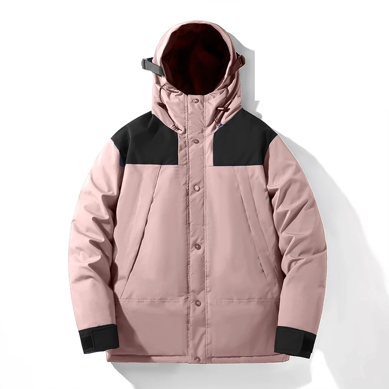 

Новая модная мужская зимняя теплая повседневная куртка-пуховик из полиэстера с капюшоном, стандартной длины, белая