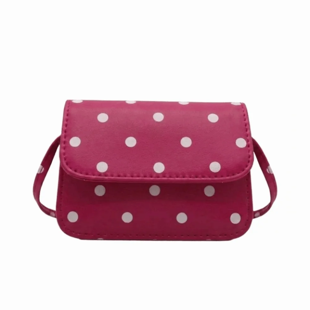 Fashionable Sweet Polka Dot Crossbody Bag PU Oil-Tanned Edges Mini Square Bag Lightweight Polyester Lining Print Bag Casual