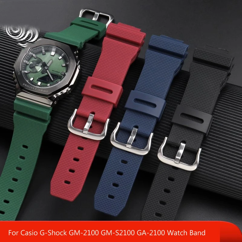 Watch accessories Band For Casio G-Shock GM-2100 GM-S2100 GA-2100 GM-5600/GA5600 silicone men's sports waterproof bracelet 16mm