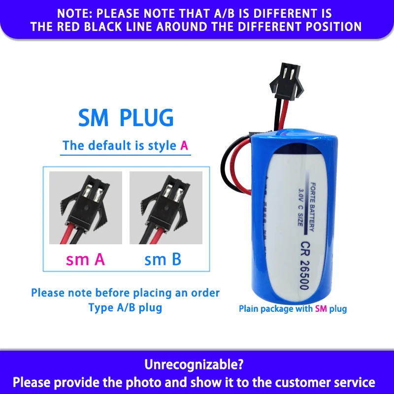 Forte CR26500 C Add SM Plug 3V Disposable Lithium Manganese Battery Turbine Vortex Flowmeter Fanuc PLC Non-rechargeable