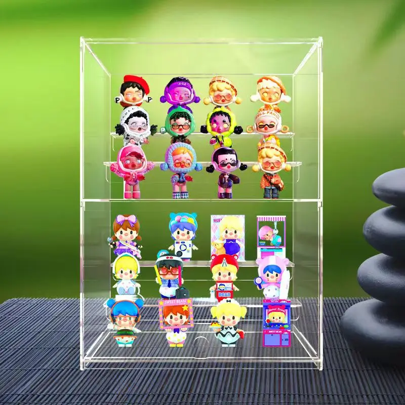 Fully Transparent Acrylic Display Box, Transparent Ladder, Storage Box for Organizing and Displaying Toys, Car Models