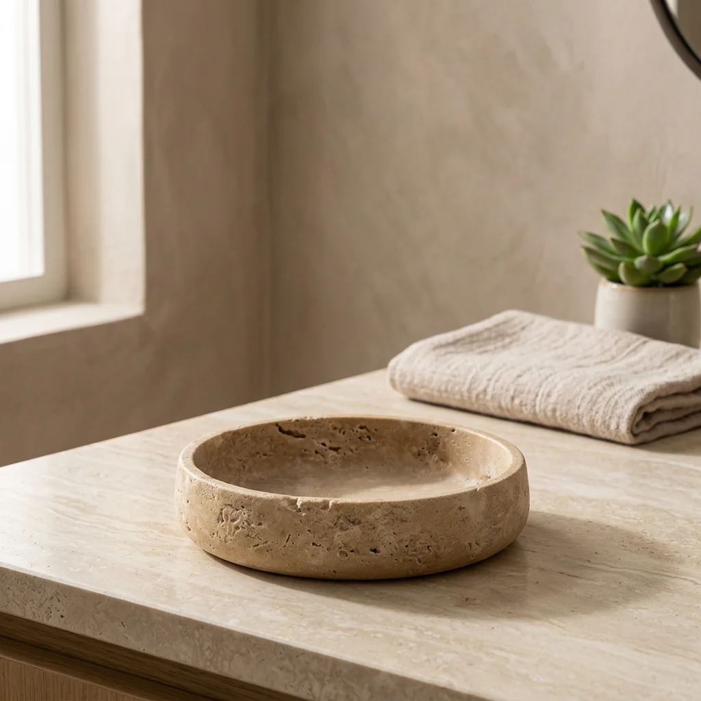 Natural Travertine Round Bowl  - Travertine Tray Oval recension och pris