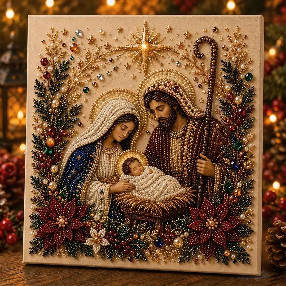 DIY Weihnachts-Perlenkunst-Set 20x20cm Diamantmalerei Weihnachts-Perlenkunst-Set Weihnachtsmann Elch Auto DIY Dekorationsmalerei 2026 – Detail 17