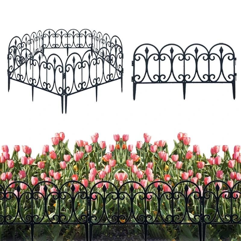 

5pcs Decorative Garden Fence Outdoor Rustproof Landscape Wire Border Folding Patio Fences Flower Bed Fencing Barrier