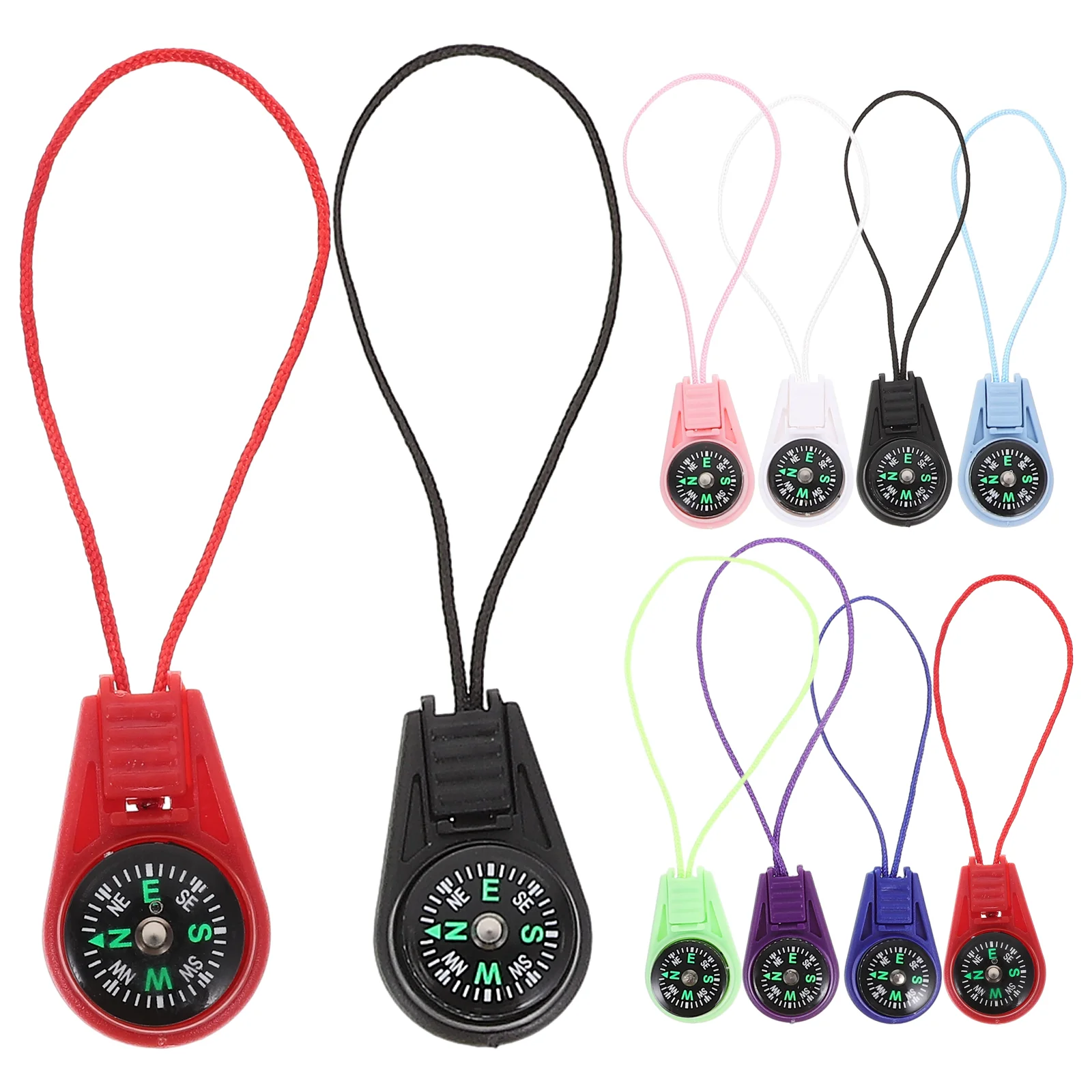 20 Pcs Lanyard Slider Compass (mixed Colors) 20pcs for Camping Large Survival Acrylic Abs Pocket Travel Child Vintage Basic