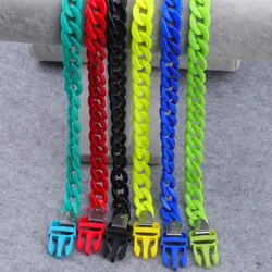 New Punk Acrylic Chain Padlock Choker Necklace for Men Women HipHop Long Cuban Chain Buckle Pendant Necklaces Party Jewelry Gift