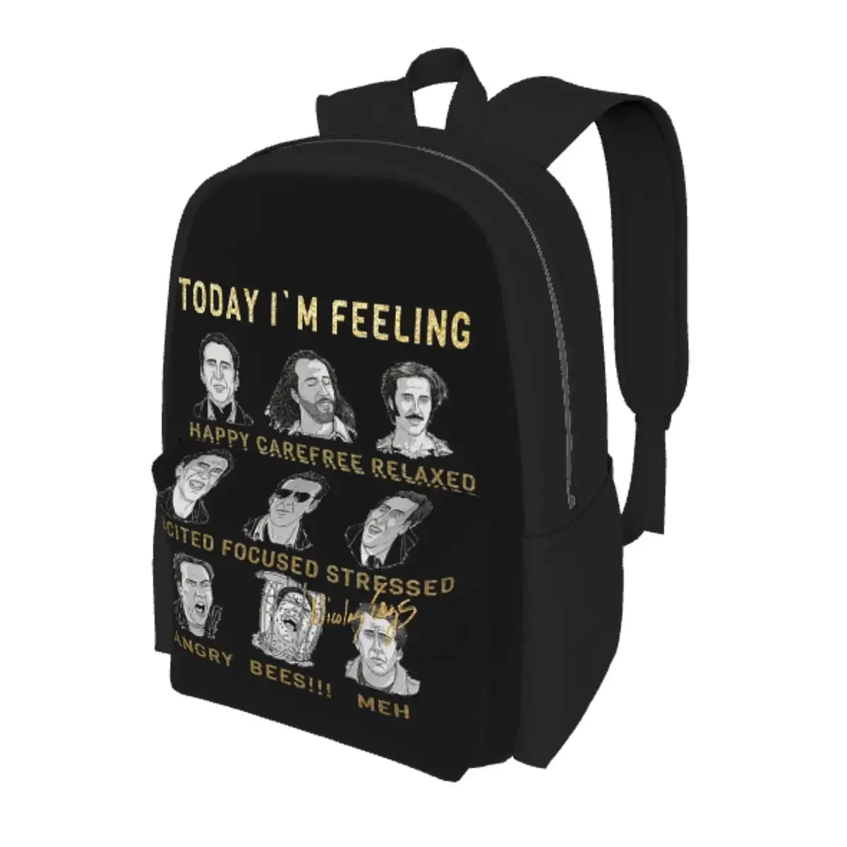 Merry Christmas St Nicolas Cage Student Backpack School Bag Hiking Travel Daypack for Boys Girls Bookbag Shoulder Bags