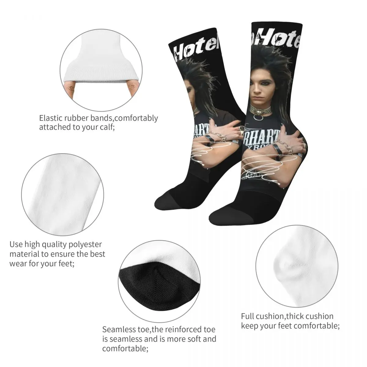 Winter Warm Fashion Men\'s Women\'s Tokio Hotel Tom Kaulitz Socks Non-slip Sports Socks