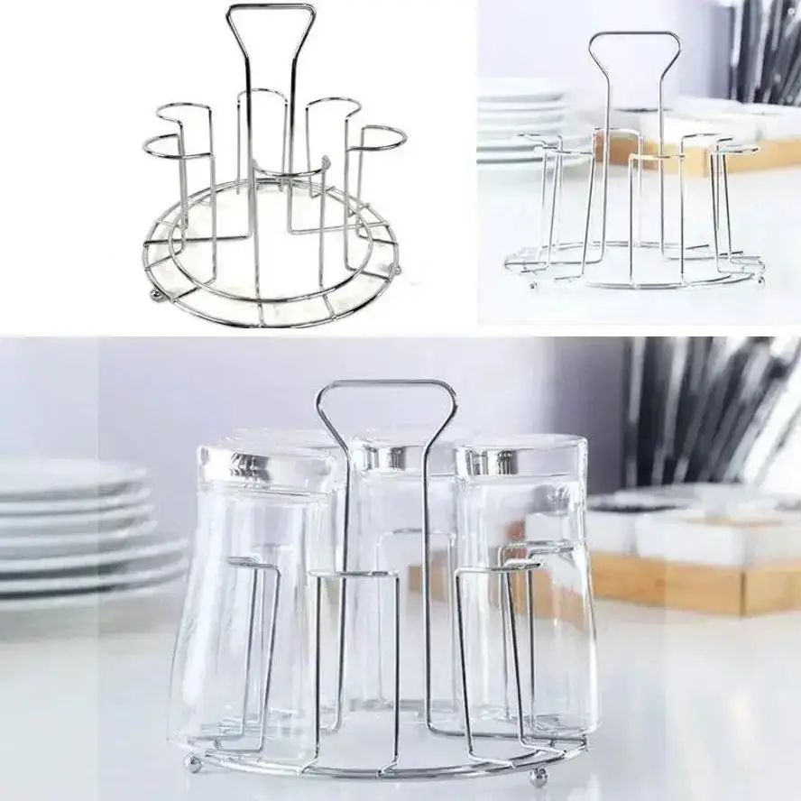 

1 Pcs Kitchen Storage Metal Plated Cup Storage Rack Fast Drain Glass Ceramic Cup Rack