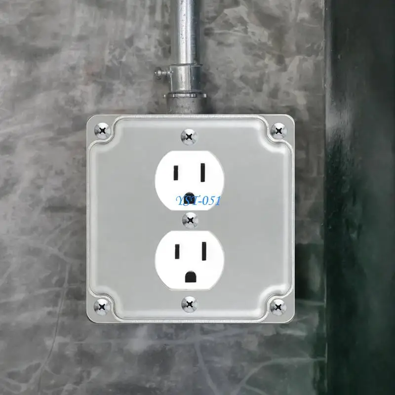 E15A Pack of 2 Metal Switches Plate Covers with Rusts Proof Designs for Home Wiring