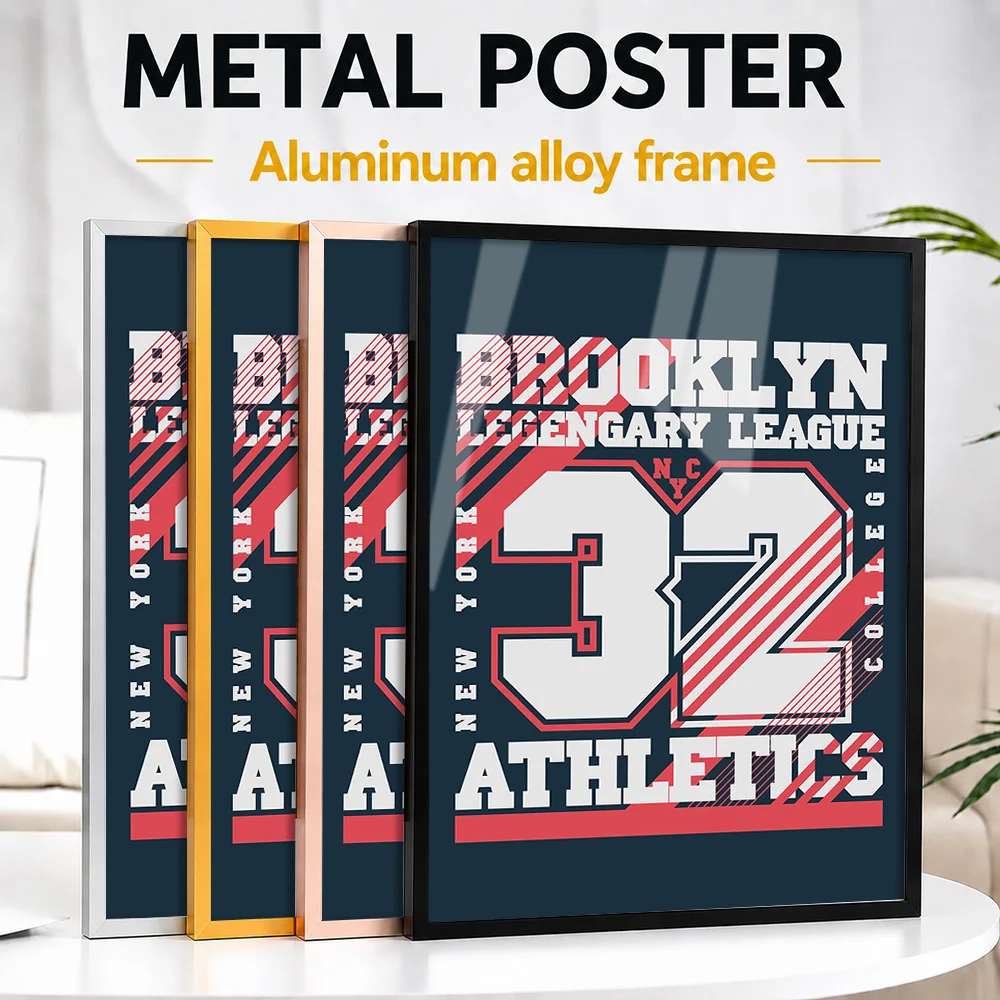 Brooklyn Legendary League Framed Metal Print Customized Photo Dynamic Action Style Wall Art For Living Room Memorable Fan Gift