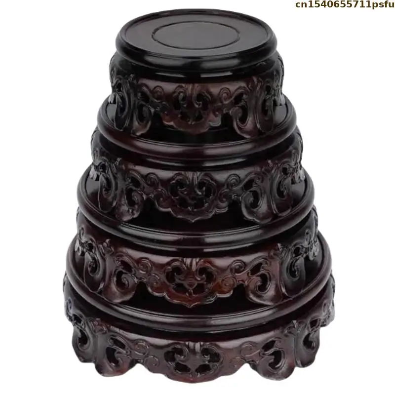 High Quality Ebony Standing Flower Base Bonsai Plant Shelf Vase Flower Pot Wood Sorting Table Rack Tea Set Pedestal Garden Decor