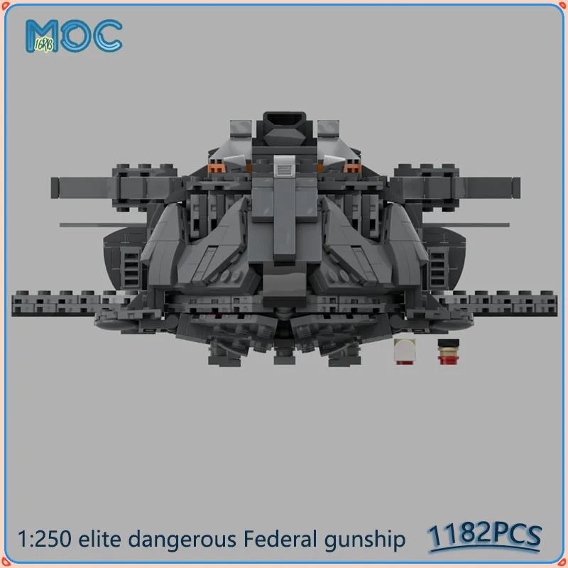 1:250 Scale Elite Dangerous Federal Gunship Spaceship MOC Building Blocks DIY Assemble Bricks Space Collection Toys Gift 1182PCS