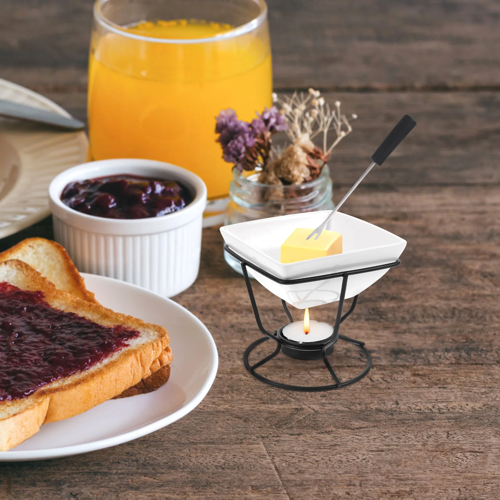 

Chocolate Melting Pot Ceramic Iron Material Hot Pot Kitchen Tool Cheese Fondue Ice Cream Butter Melt Furnace Cooking Equipment