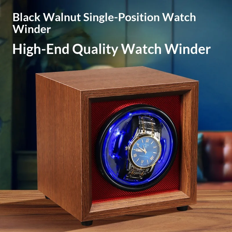 Black walnut single watch automatic mechanical watch stop watch case rotating dial indicator shaking indicator suitable for both