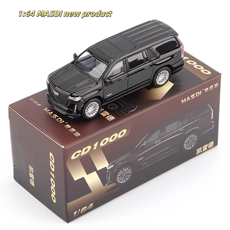 

MASDI 1:64 Cadillac Escalade Saab Ban, модель автомобиля из литого под давлением сплава, для подростков, для игр с праздничным подарком.