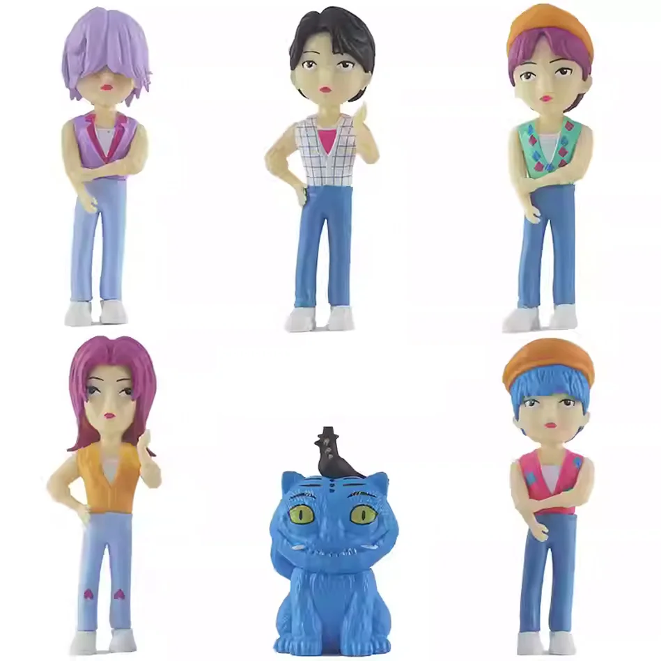 Neue Heiße 6 teile/satz mit box K-POP Dämon Hunters Anime Figur Rumi Mira Zoey Spielzeug Kinder Puppe Für Kind Fans geschenk box Ornament