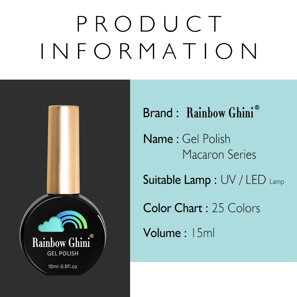 RG 15 مللي معكرون اللون شبه دائم هلام مسمار البولندية طويلة الأمد الملونة هلام مسمار الفن لتقوم بها بنفسك قاعدة ماتي معطف فوقي HEMA & TPO الحرة #2