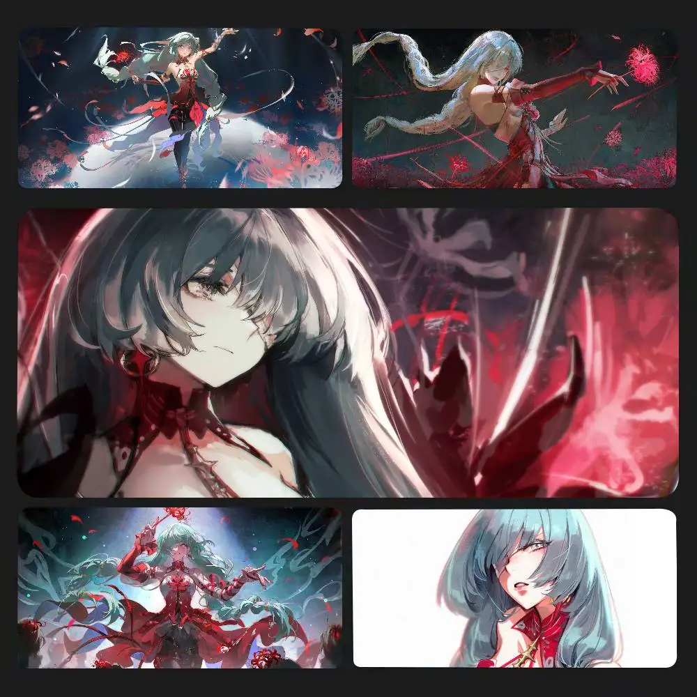 Philolova Anime W-Wuthering Waves Mousepad Non-slip Suitable For Office Computers Laptops E-sports Game Desk Mats XXL Keyboard