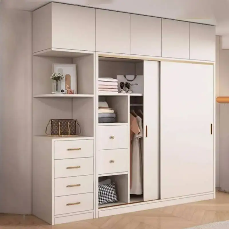 Sliding Doors Bedroom Wardrobe Luxury Wooden New White Organizer Wardrobe Storage Drawers Ropero Armable De Ropa Room Furniture