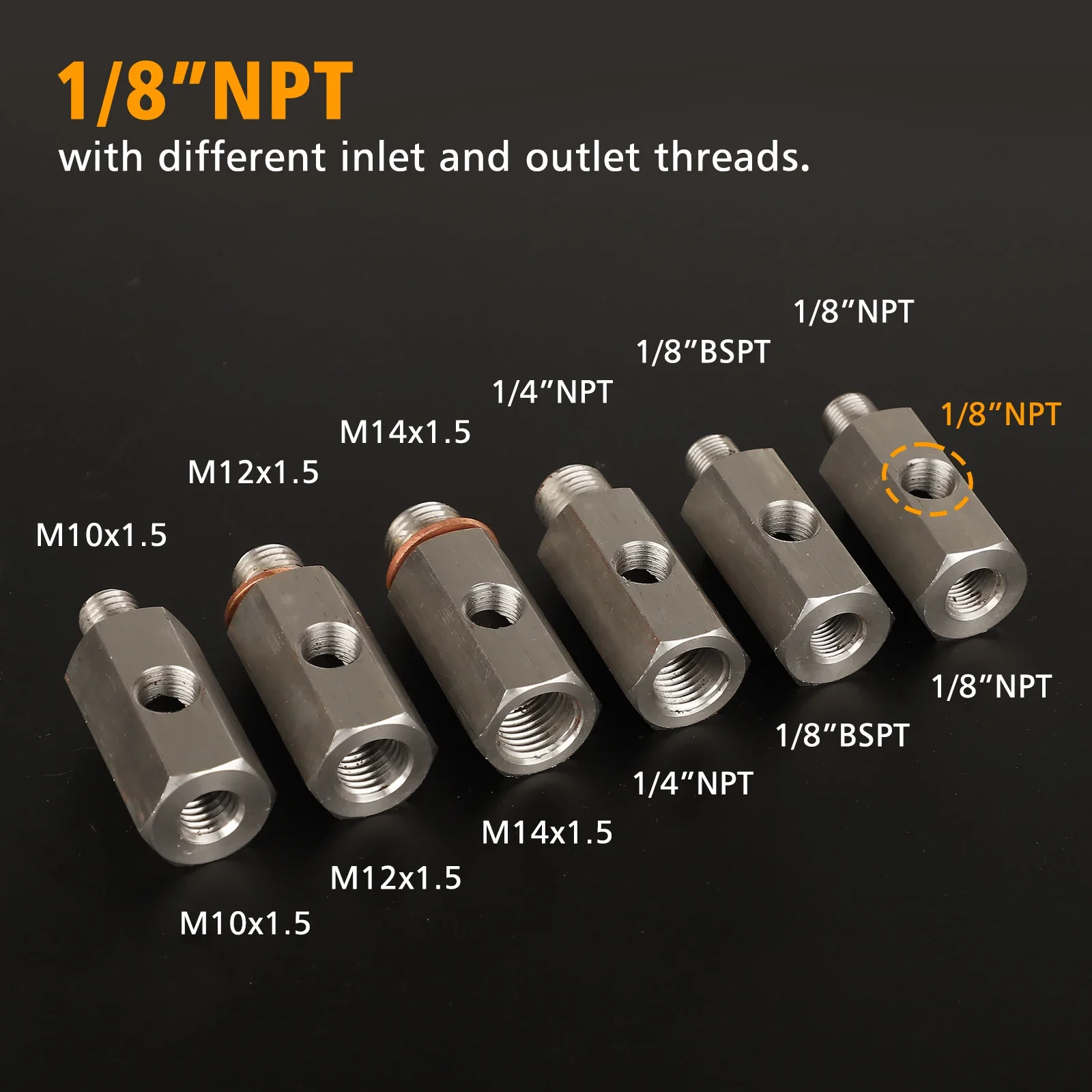 

Датчик давления масла с боковыми отверстиями из нержавеющей стали 1/8 NPT «мама» на адаптер M12 M10 M14