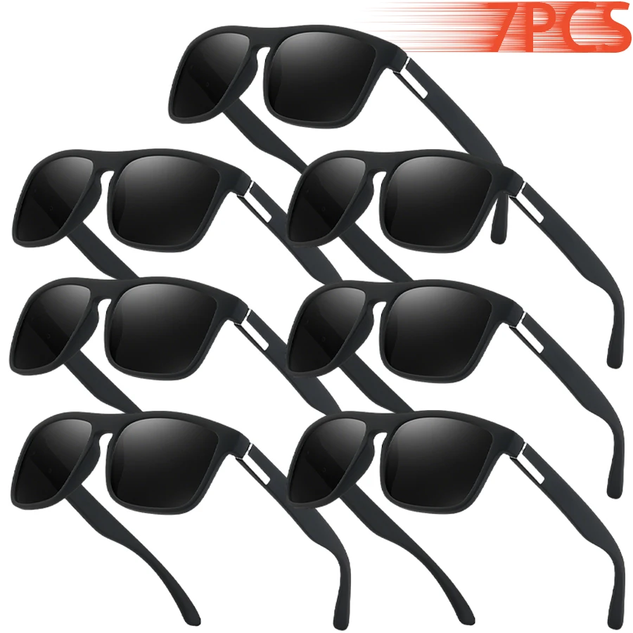 7PCS Colorful Stripe Design Fashion Brand Designer Eyewear New Model Vintage Classic Sunglasses Neutral Casual Driving Fishing