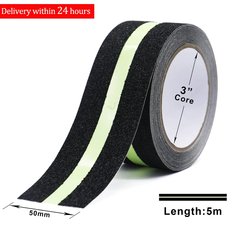 Non-Slip Traction Tapes With Glow In The Dark Reduce The Risk Of Slipping For Indoor Or Outdoor Stair Tread Step