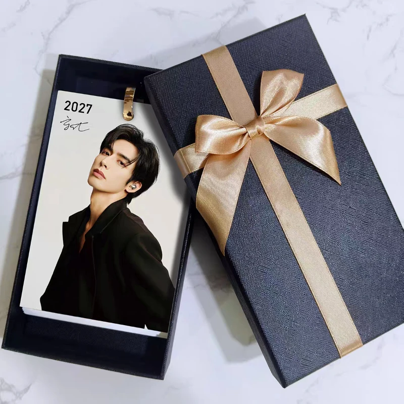 Song Weilong 2027 Photo Weekly Desk Calendar, Idol Desktop Collectible Merchandise Birthday Gift for Fans