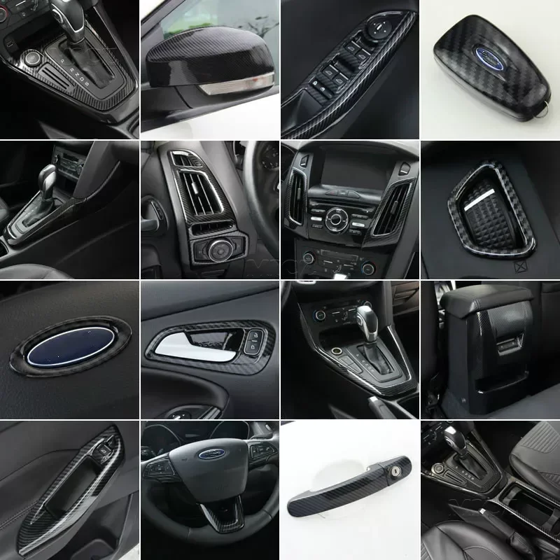 For Ford Focus 2015-2018 High-quality ABS Carbon Fiber Interior Trim Sequins, Dashboard Trim Car-styling