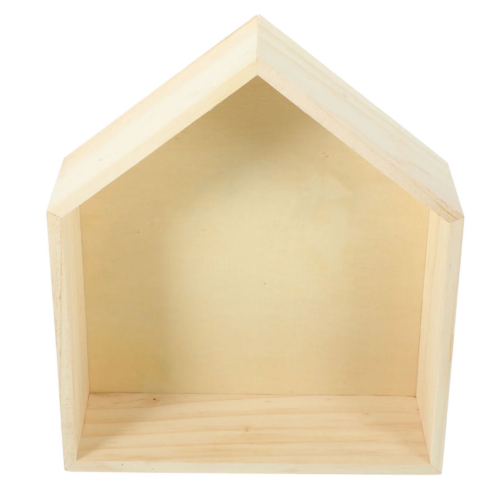 

Pentagonal Wood Storage Shelf for Kids Room Bathroom Kitchen Living Office Rustic Style Floating Shelves House Shape