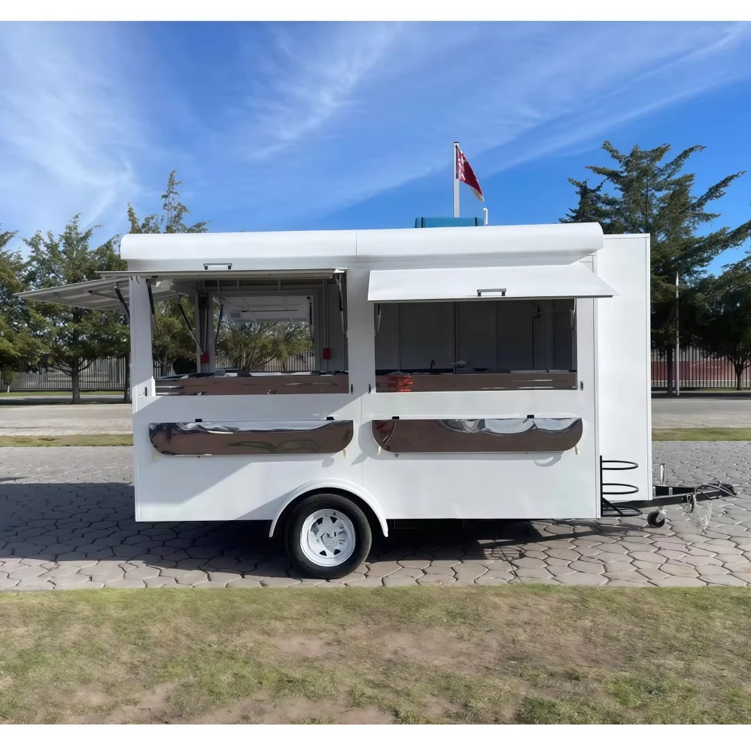Custom Pattern & Size Available Mobile Food Truck Food Trailer Fully Equipped Restaurant Commercial Catering Cart Food