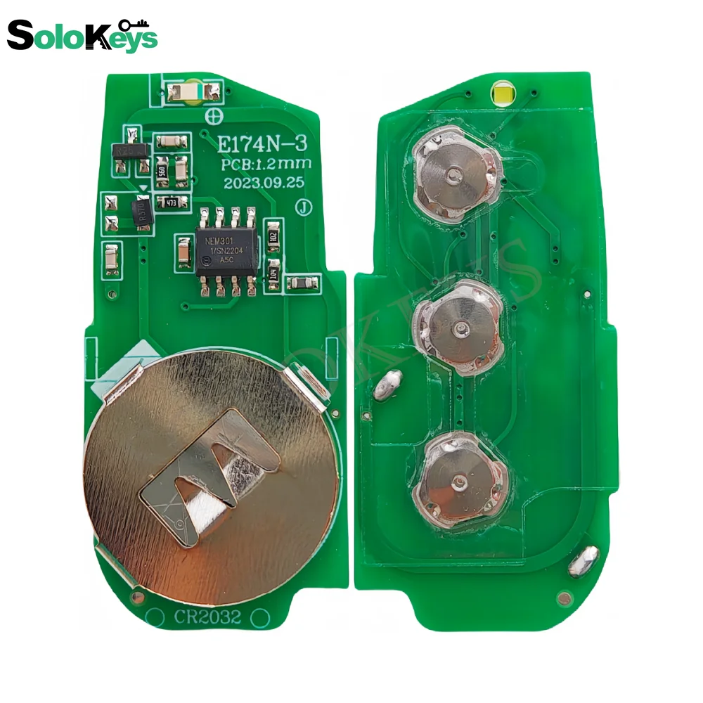 5Pcs/Lot SoloKeys Nemesis Universal Remote Control 370Mhz ASK Car Alarm Rolling Code Whilte Light 3 Buttons TOY43 Blade