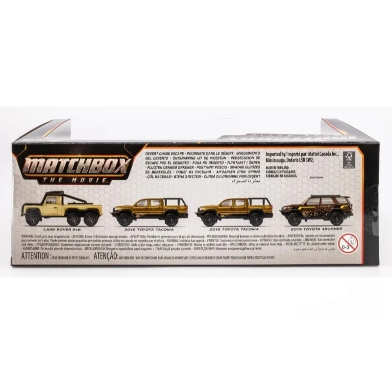 Matchbox Desert Chase Escape Movie Set Model Garage Land Rover 6x6 2016 Toyota Tacoma Toyota 4Runner Alloy Car Toy Gift