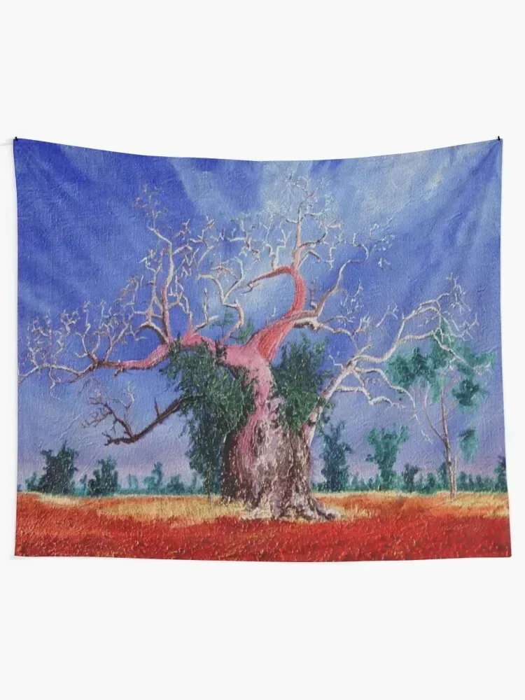 

Outback Boab Tree - Print of Oil on canvas original artwork Tapestry Aesthetic Room Decor Korean Cute Room Decor Tapestry
