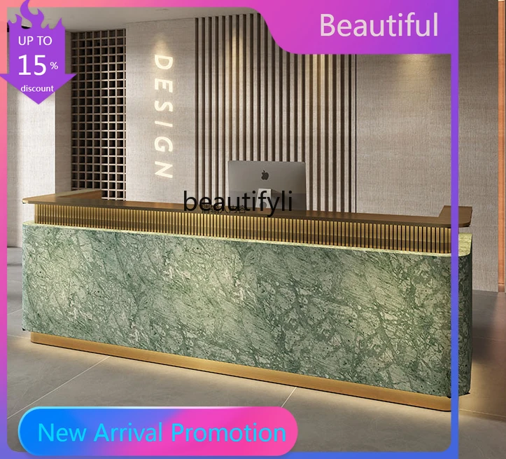 

zGzMarble Hotel Service Desk Company Reception Modern Simple and Light Luxury Bar Counter Cashier