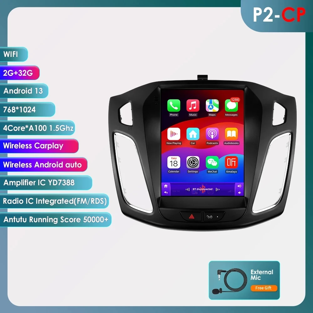 Hizpo 7862 Pro 9.7 inch Auto Intelligent Systeem Android voor Ford Focus MK3 2012-2018 Autoradio Multimedia Videospeler Navigatie GPS Autoradio WIFI 4G Stereo Audio 2din Head Unit Monitor Pro AI