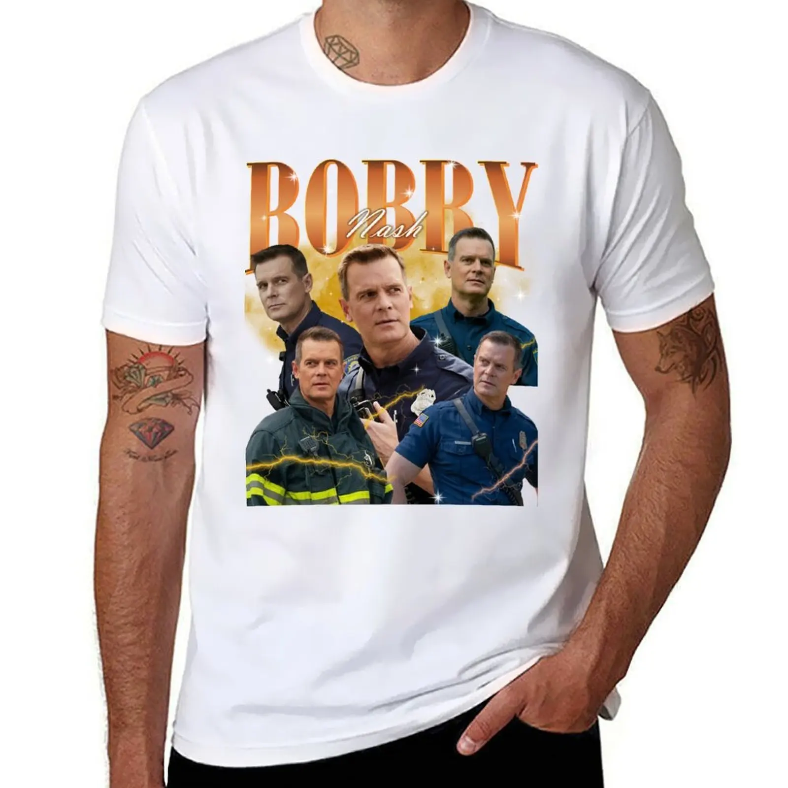 

BOBBY 9-1-1 Firefighter Vintage T-Shirt t shirts for man slim fit cotton t shirts man 100% T-Shirt