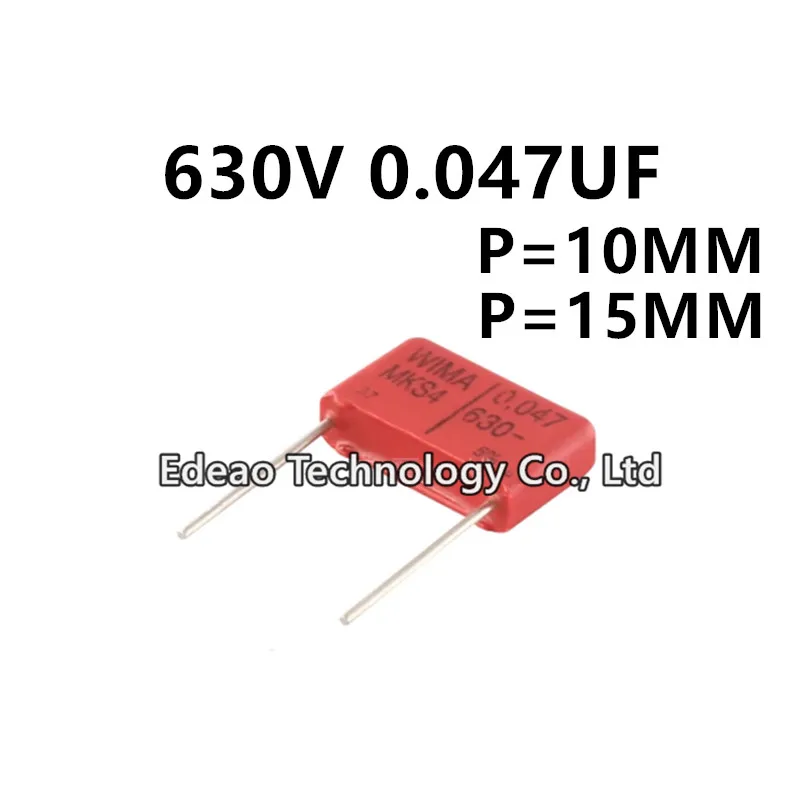 5pcs/lot Germany WIMA MKS4 630V 0.047UF 473K 47NF Pitch 10MM 15MM P=10 P=15 P=10MM P=15MM  Fever audio film capacitor