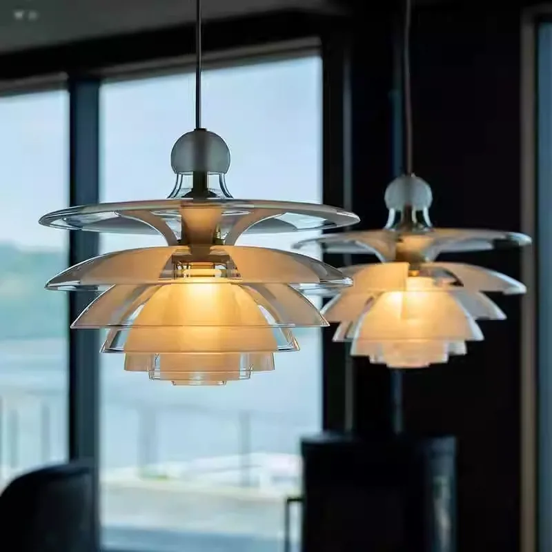 

Danish Designer Glass Pine Cone LED pendant light Restaurant Kitchen Island Dining Living Room House Decor Led Lighting Fixtures
