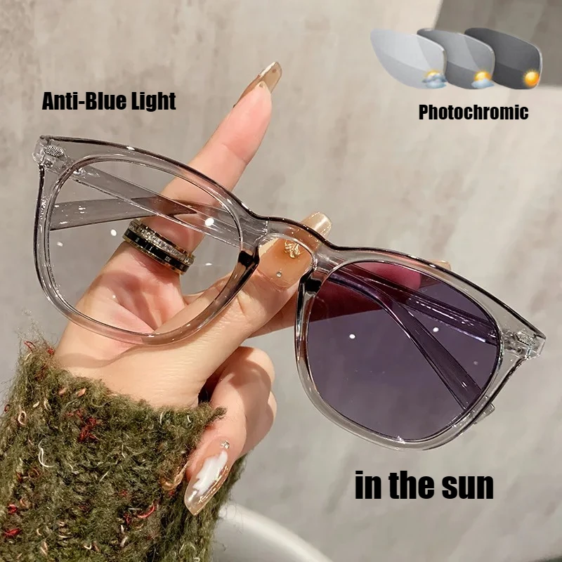 

New Large Frame Optical Glasses Elegant and Fashionable Square Glasses Anti-Blue Light Trend of Ultra-light Ladies Eyewear Frame