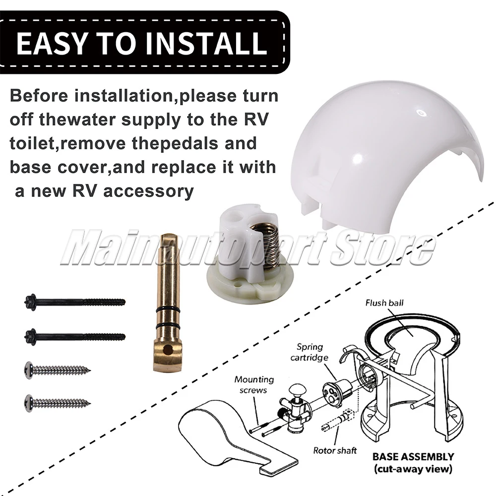 385318162 Sealand Ball, Shaft & Spring Cartridge Kit Replaces Dometic for RV Toliet VacuFlush and Traveler