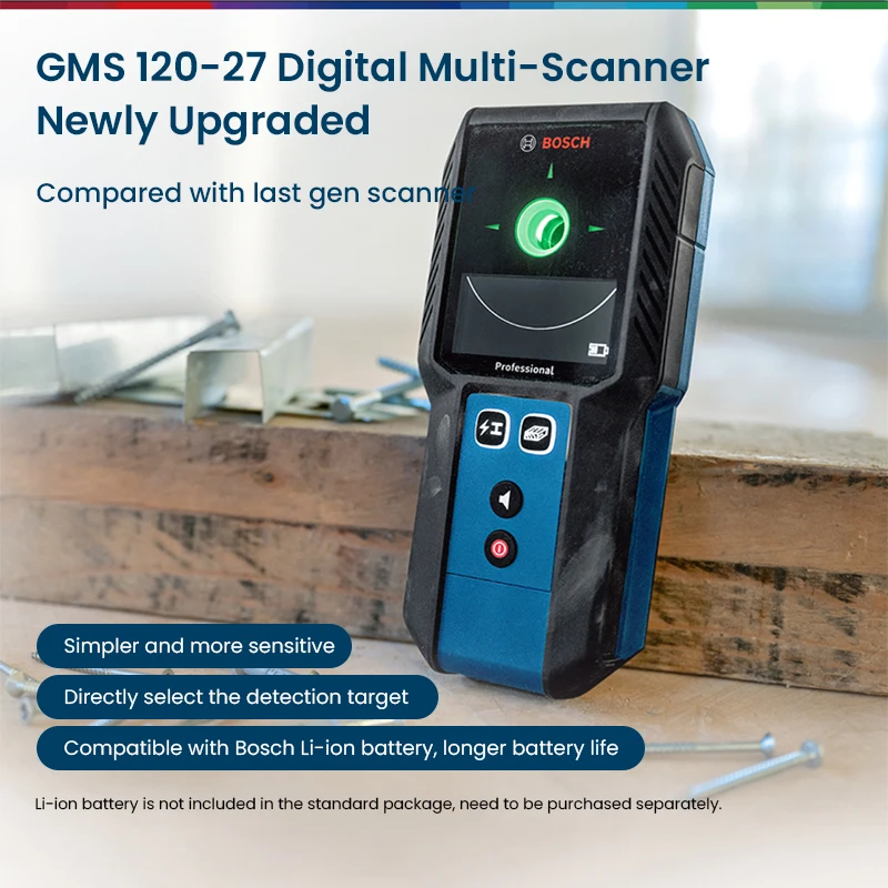 Bosch GMS 120-27 Digital Wall-Scanner Metal Water Pipe Detection