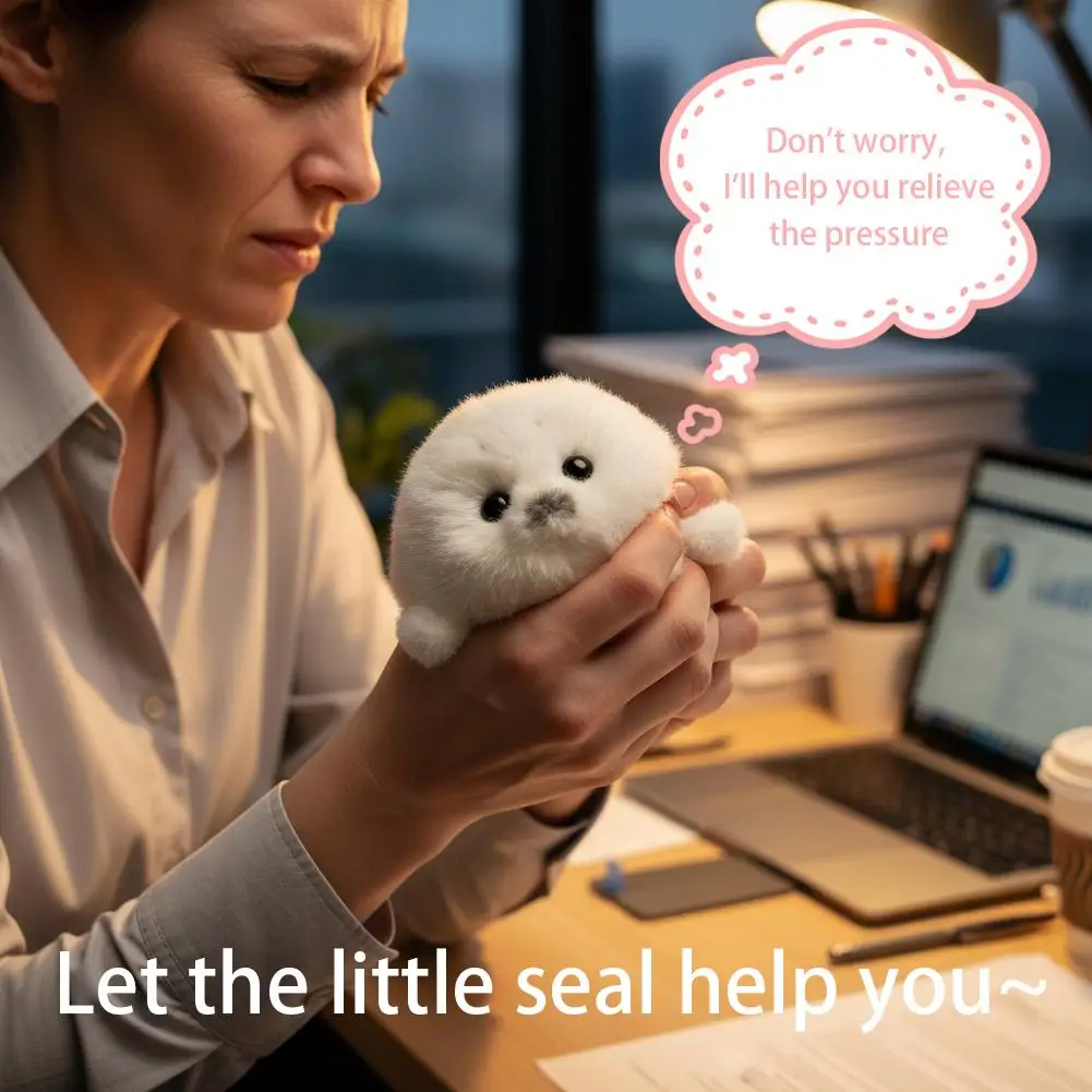 Cute Seals Plush Keychain Soft Kawaii Seal Plushie Animal Pendant Car Ornaments Fashion Stuffed Doll Keyring Car Key Accessories