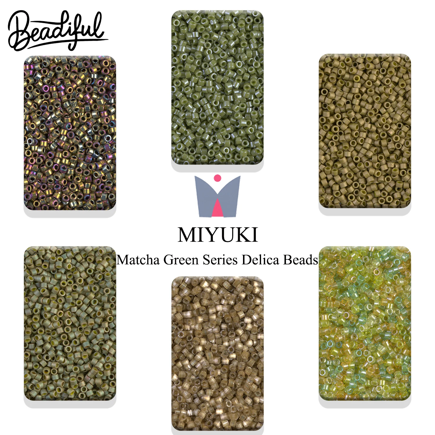 10g/2000pcs MIYUKI DELICA BEADS 11/0 - Matcha Green Series Japan Glass Seed Beads for DIY Earrings & Jewelry Craft