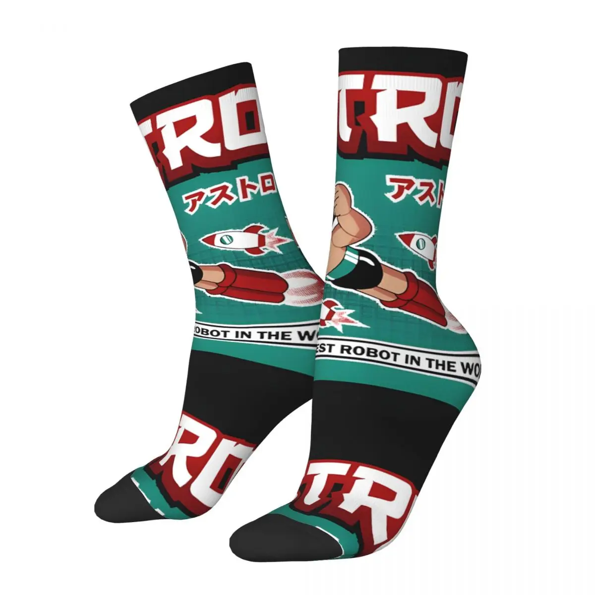 ASTRO Men's Socks Retro Harajuku Astro Boy Street Style Novelty Seamless Crew Sock